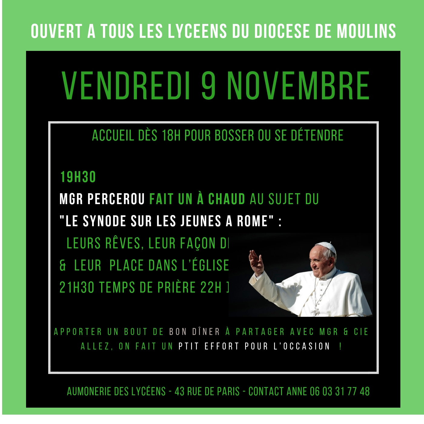 Mgr Percerou vient nous raconter "le synode sur les jeunes" auquel il a participé pdt 3 semaines à Rome en oct 2018