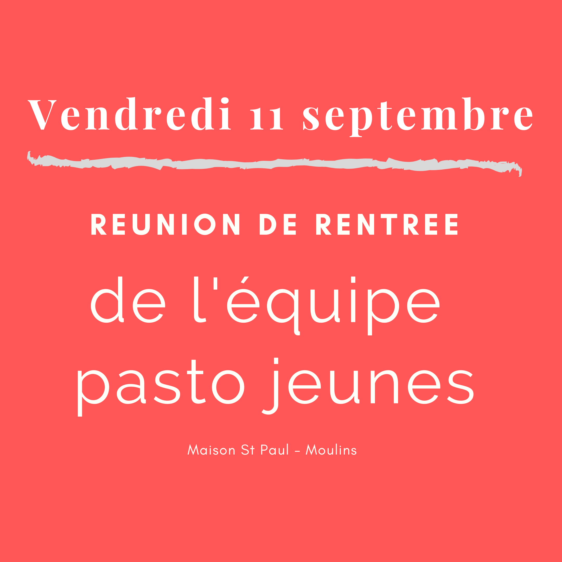 Réunion de rentrée de l'équipe pastorale des jeunes